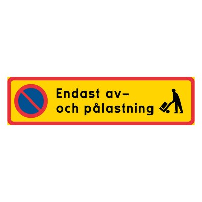 Röd/gul förbudsskylt
