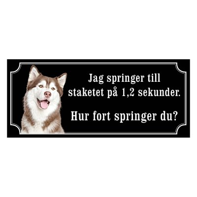 Siberian husky gammaldags stil emaljskylt hund
