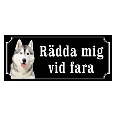 Siberian husky gammaldags stil emaljskylt hund