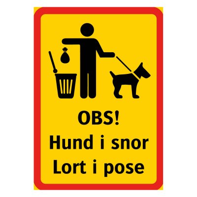 Hund i snor, lort i pose skylt