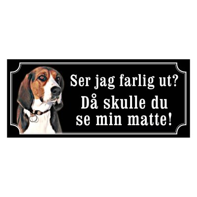 Finsk stövare, hundskylt,