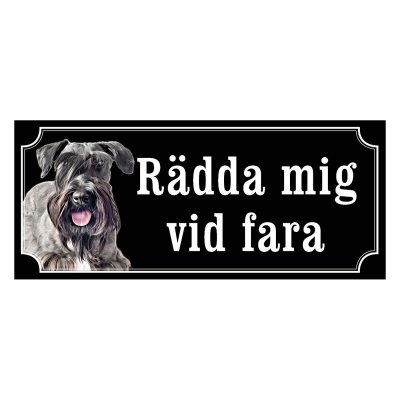 Cesky terrier gammaldags stil emaljskylt hund