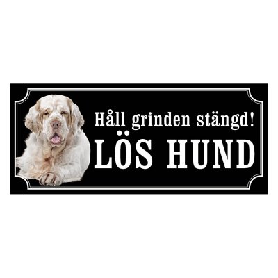 Clumber spaniel gammaldags stil emaljskylt hund