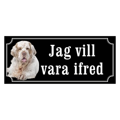 Clumber spaniel gammaldags stil emaljskylt hund
