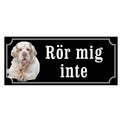 Clumber spaniel gammaldags stil emaljskylt hund