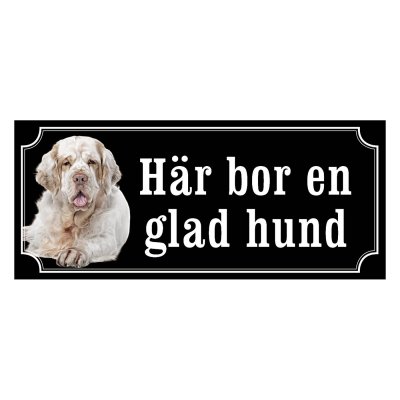 Clumber spaniel gammaldags stil emaljskylt hund