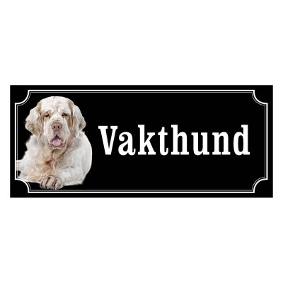 Clumber spaniel gammaldags stil emaljskylt hund