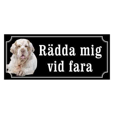 Clumber spaniel gammaldags stil emaljskylt hund