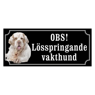 Clumber spaniel gammaldags stil emaljskylt hund