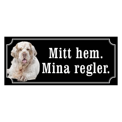 Clumber spaniel gammaldags stil emaljskylt hund
