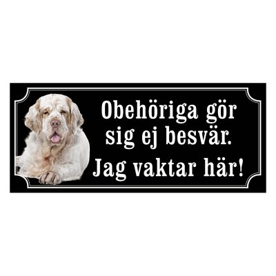 Clumber spaniel gammaldags stil emaljskylt hund