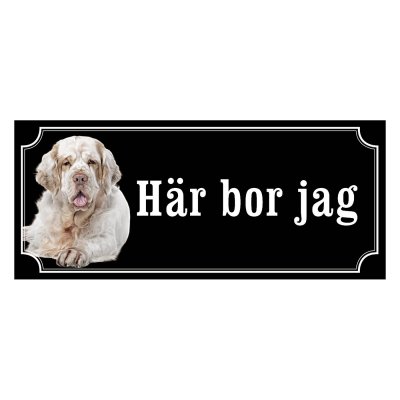 Clumber spaniel gammaldags stil emaljskylt hund