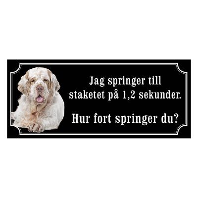 Clumber spaniel gammaldags stil emaljskylt hund