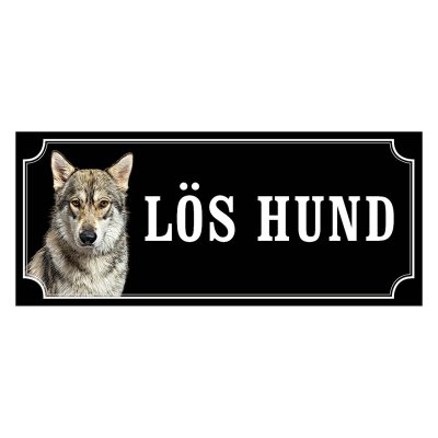 American wolfdog gammaldags stil emaljskylt hund