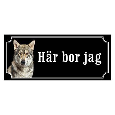 American wolfdog gammaldags stil emaljskylt hund