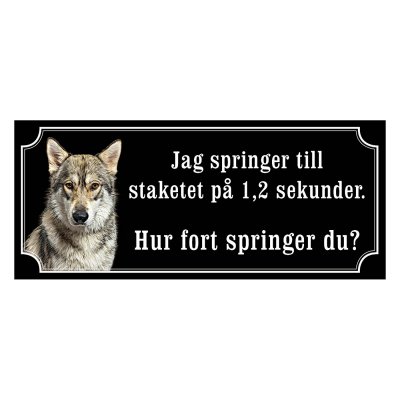 American wolfdog gammaldags stil emaljskylt hund