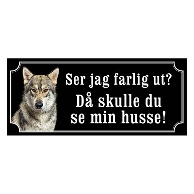 American wolfdog gammaldags stil emaljskylt hund