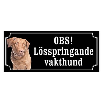 Chesapeake bay retriever gammaldags stil emaljskylt hund