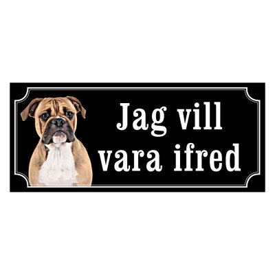 Continental Bulldog gammaldags stil emaljskylt hund