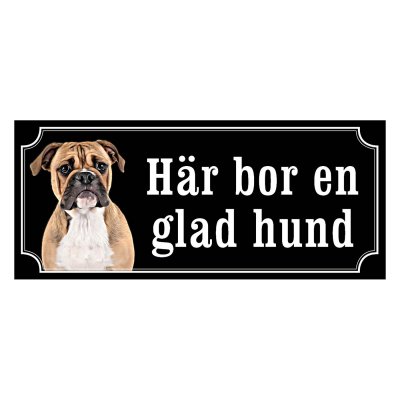 Continental Bulldog gammaldags stil emaljskylt hund