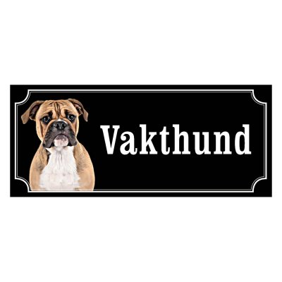 Continental Bulldog gammaldags stil emaljskylt hund