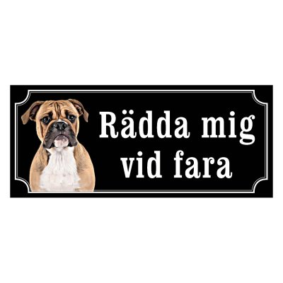 Continental Bulldog gammaldags stil emaljskylt hund