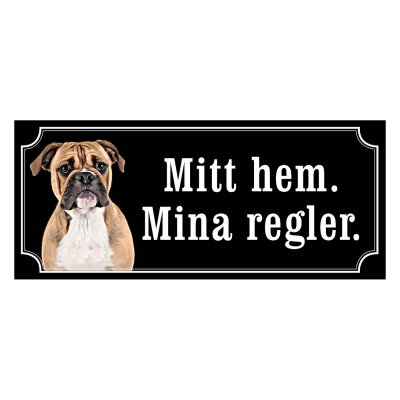 Continental Bulldog gammaldags stil emaljskylt hund