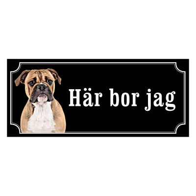 Continental Bulldog gammaldags stil emaljskylt hund