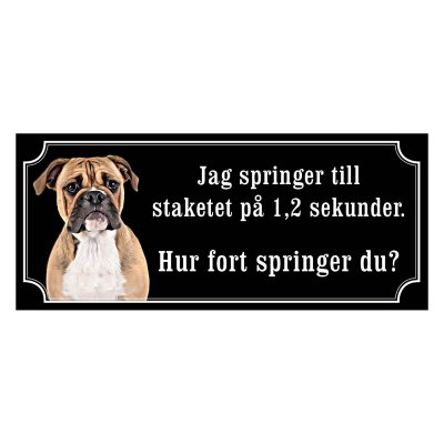 Continental Bulldog gammaldags stil emaljskylt hund