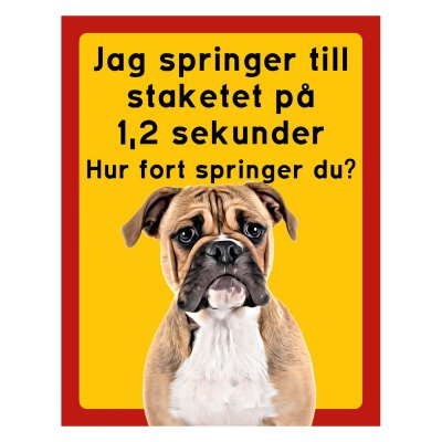 Röd/gul hundskylt, Continental Bulldog hundskyltar, hundskyltar