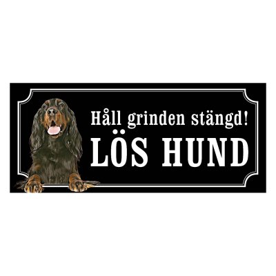 Gordonsetter gammaldags stil emaljskylt hund