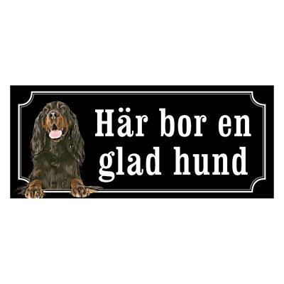 Gordonsetter gammaldags stil emaljskylt hund