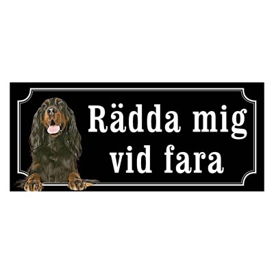 Gordonsetter gammaldags stil emaljskylt hund