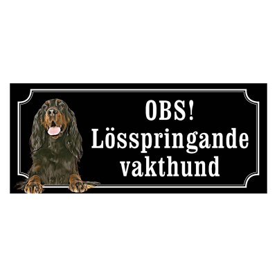 Gordonsetter gammaldags stil emaljskylt hund