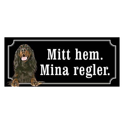 Gordonsetter gammaldags stil emaljskylt hund