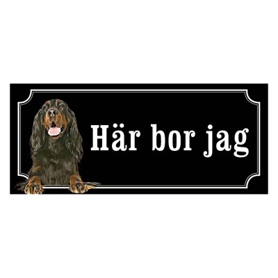 Gordonsetter gammaldags stil emaljskylt hund