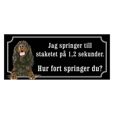 Gordonsetter gammaldags stil emaljskylt hund