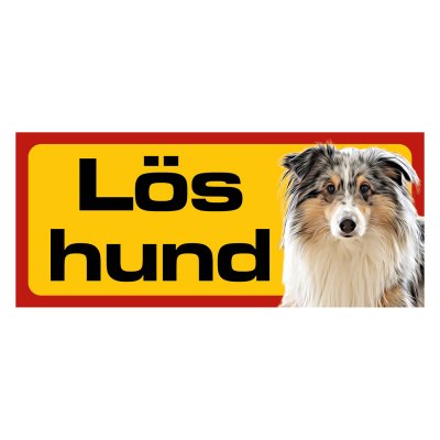 Röd/gul hundskylt, Collie långhårig hundskyltar, hundskyltar