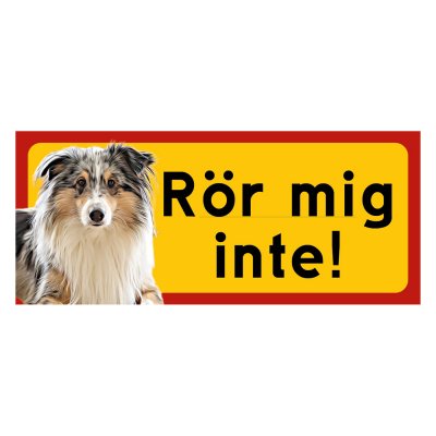 Röd/gul hundskylt, Collie långhårig hundskyltar, hundskyltar