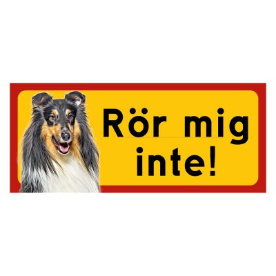 Röd/gul hundskylt, Collie långhårig hundskyltar, hundskyltar