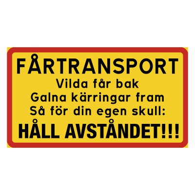 Vilda får bak rolig skylt hästtransport