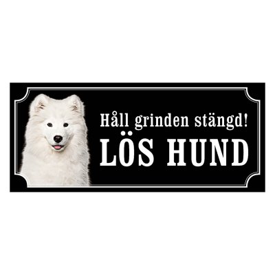 Samojedhund, hundskylt, skylt hund, Samojed