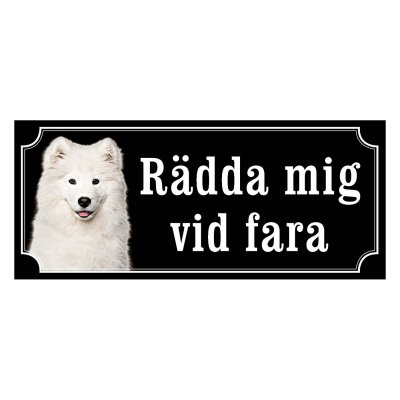 Samojedhund, hundskylt, skylt hund, Samojed