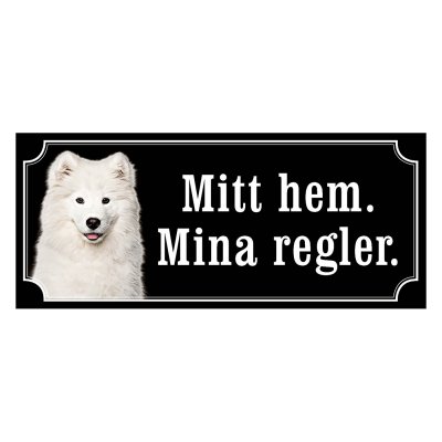 Samojedhund, hundskylt, skylt hund, Samojed