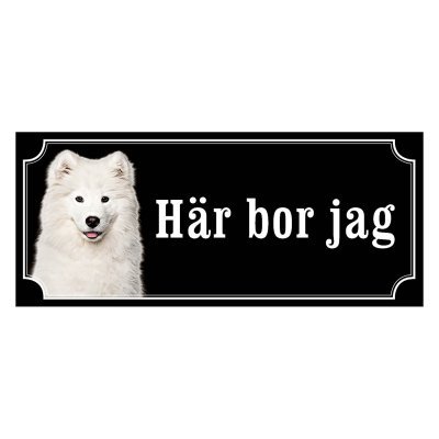 Samojedhund, hundskylt, skylt hund, Samojed