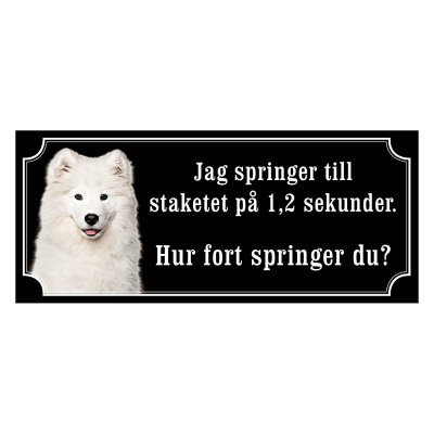 Samojedhund, hundskylt, skylt hund, Samojed