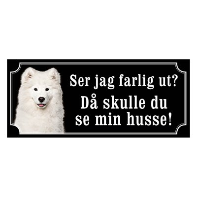 Samojedhund, hundskylt, skylt hund, Samojed