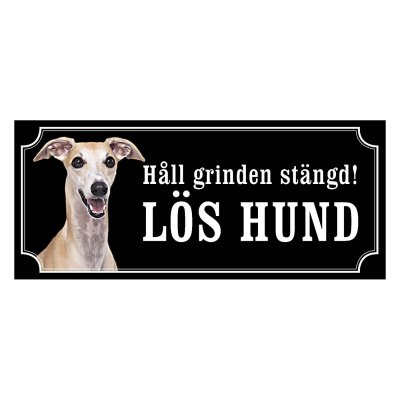 Whippet fawn, hundskylt, skylt hund,