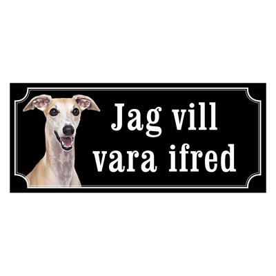 Whippet fawn, hundskylt, skylt hund,