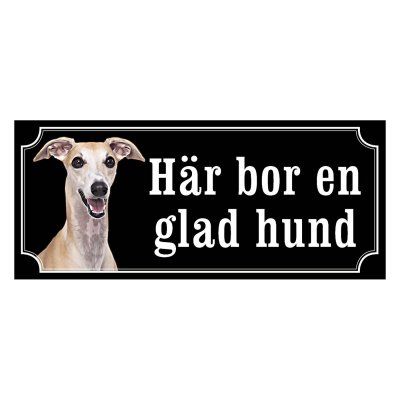 Whippet fawn, hundskylt, skylt hund,